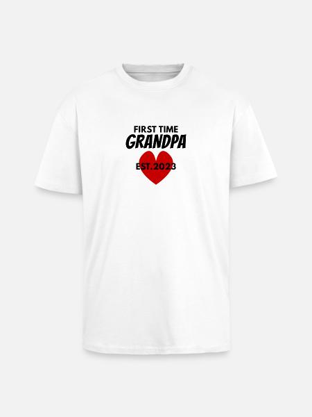 Opa 2023 - Werdender Opa - Oversized Heavyweight Unisex T-Shirt - Weiß