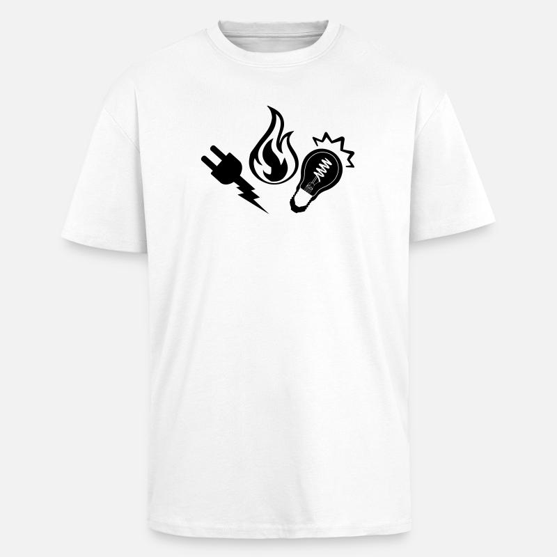 Elektro- und Heizungslogo - Oversized Heavyweight Unisex T-Shirt - Weiß