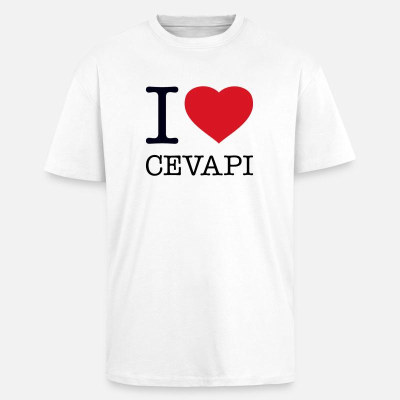 J’ADORE CEVAPI - T-shirt unisexe oversize épais - blanc