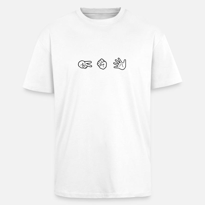 Schere Stein Papier - Oversized Heavyweight Unisex T-Shirt - Weiß