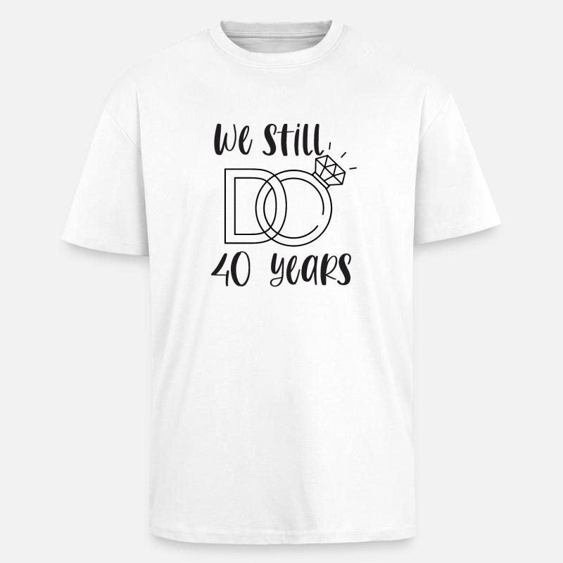 40th Wedding Anniversary Ruby Wedding Wedding Gift - Unisex Oversized Heavyweight T-shirt - white
