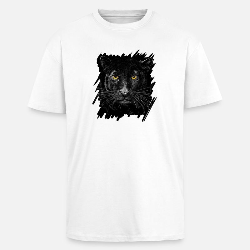 Schwarzer Panther - Oversized Heavyweight Unisex T-Shirt - Weiß