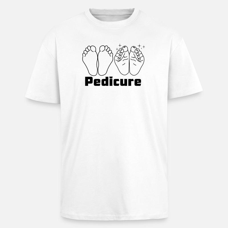 Füße mit Text Pediküre - Oversized Heavyweight Unisex T-Shirt - Weiß