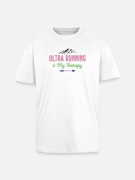 Ultra Running is My Therapy - Unisex Oversized Heavyweight T-shirt - white