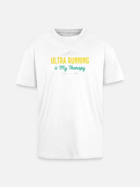 Ultra Running is My Therapy - Unisex Oversized Heavyweight T-shirt - white