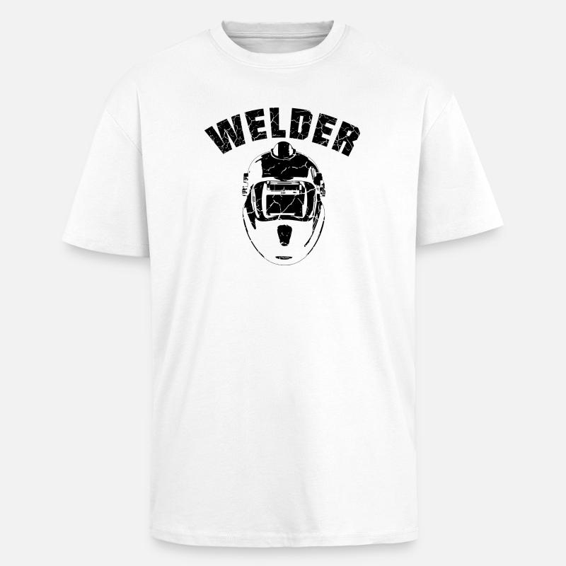 Équipe de soudeurs noir - T-shirt unisexe oversize épais - blanc