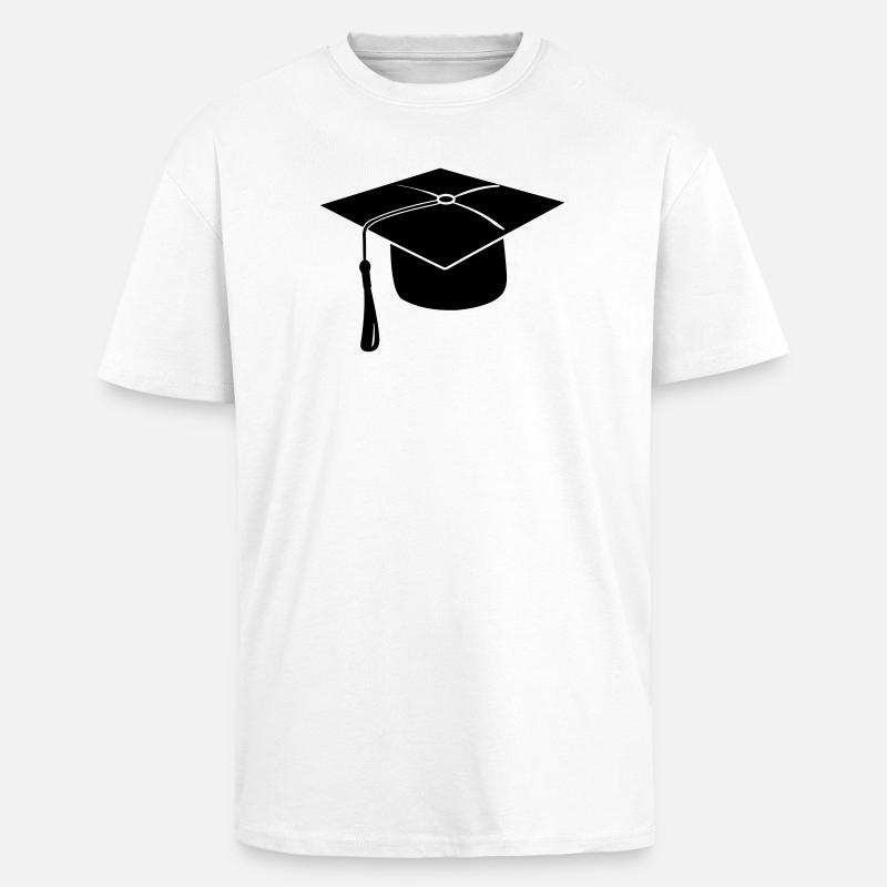 Hauben- oder Hutlogo für die Prüfungspräsentation - Oversized Heavyweight Unisex T-Shirt - Weiß