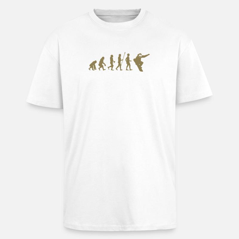 Snowboarder Evolution Geschenkidee - Oversized Heavyweight Unisex T-Shirt - Weiß
