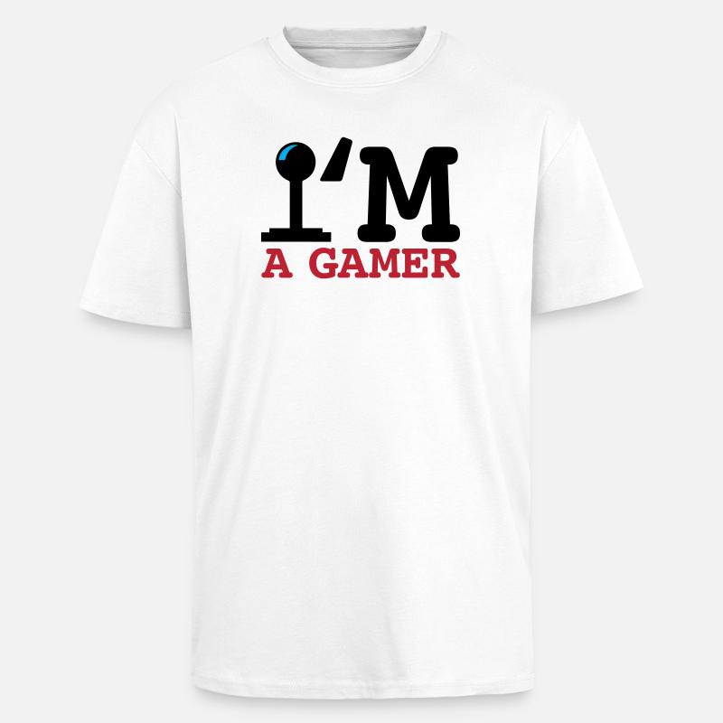 A Gamer Bold Typografie - Oversized Heavyweight Unisex T-Shirt - Weiß