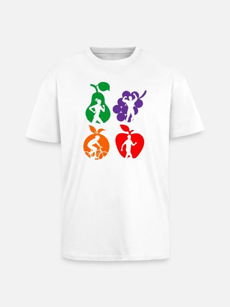 Gesunde Frucht gesunde Sportdiät - Oversized Heavyweight Unisex T-Shirt - Weiß