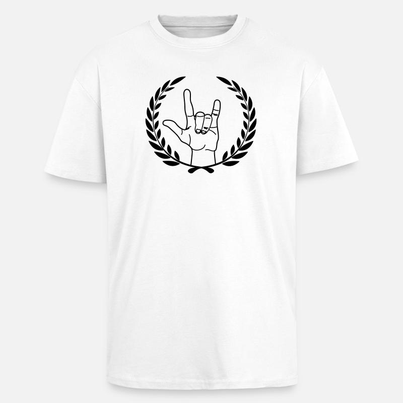 Respect du geste de la main - T-shirt unisexe oversize épais - blanc