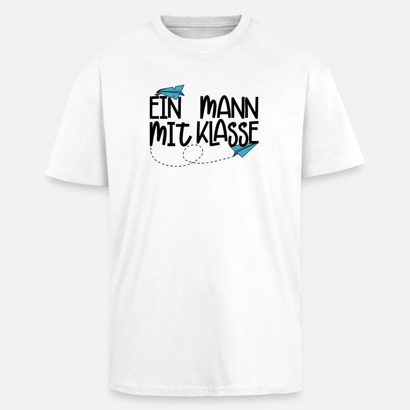 Ein Mann mit Klasse - (schwarz) - Oversized Heavyweight Unisex T-Shirt - Weiß