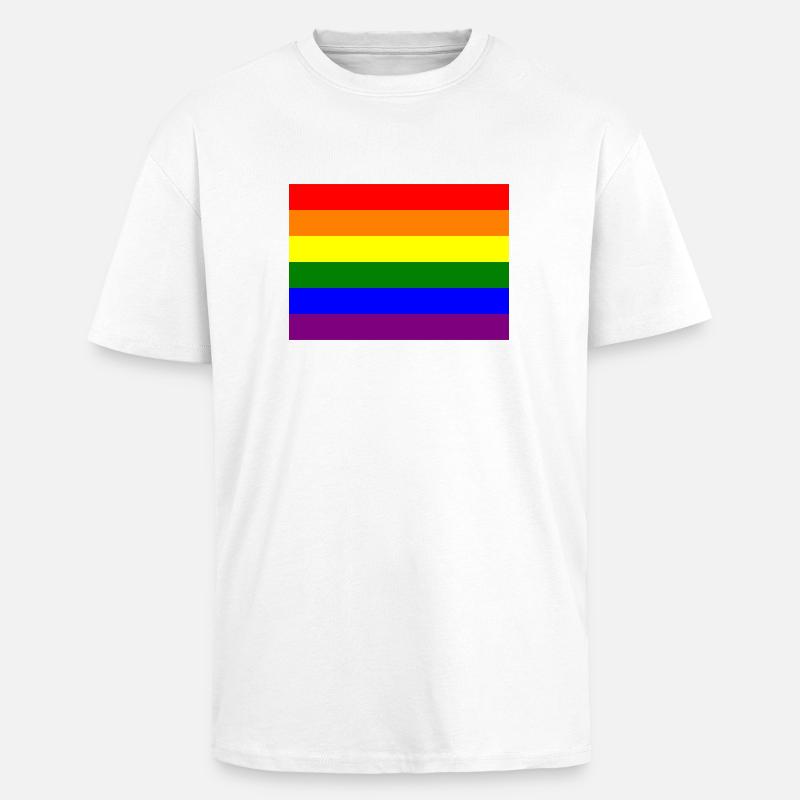 Conception du drapeau arc-en-ciel de la fierté - T-shirt unisexe oversize épais - blanc