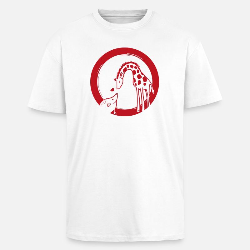 Giraffe und Igel Liebe - Oversized Heavyweight Unisex T-Shirt - Weiß