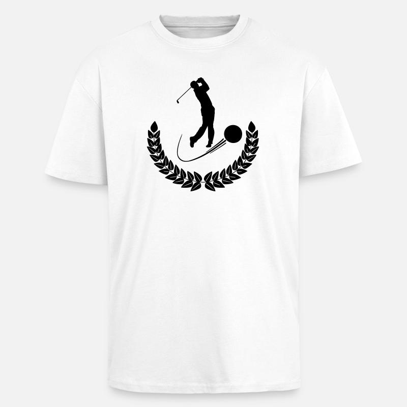 Couronne de laurier de golf - T-shirt unisexe oversize épais - blanc