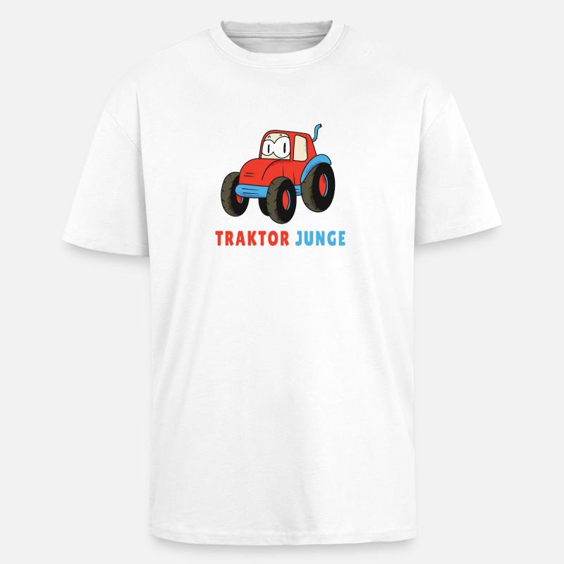 Traktor Junge - Oversized Heavyweight Unisex T-Shirt - Weiß