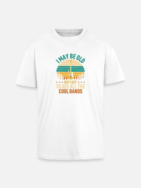 Guitar and Nature Sunset Vibe - Unisex Oversized Heavyweight T-shirt - white