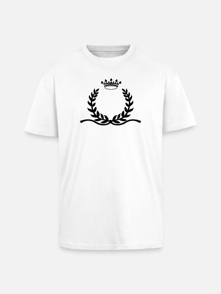 Laurel wreath with long spurs crown - Unisex Oversized Heavyweight T-shirt - white