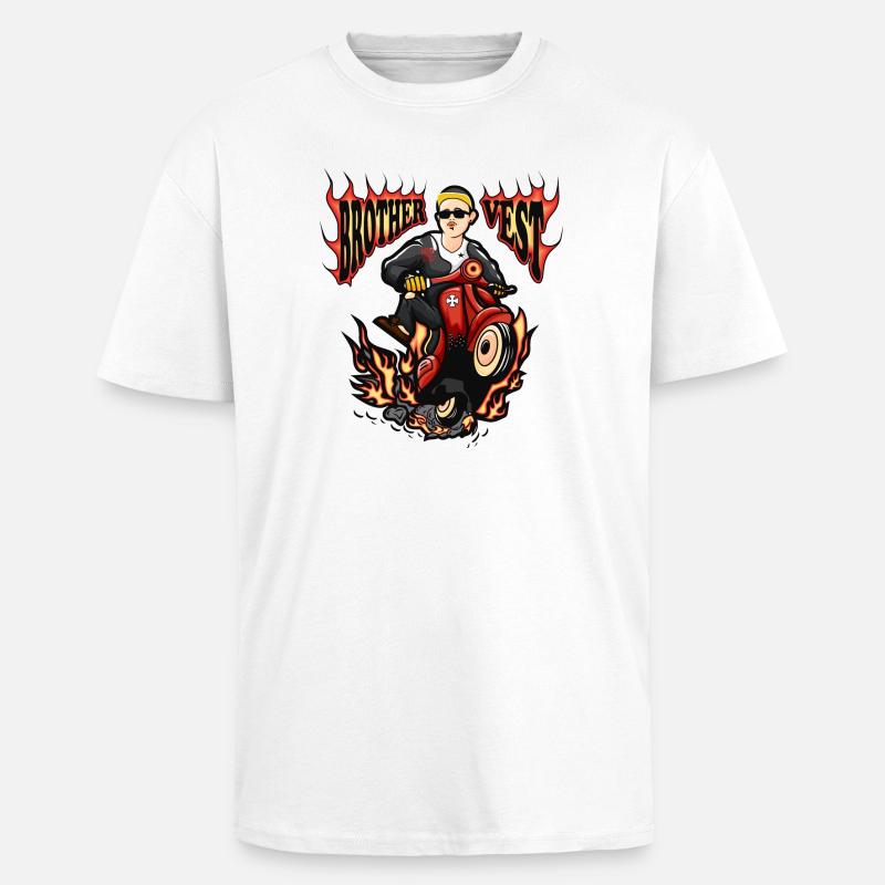 Cyclomoteur cyclomoteur - T-shirt unisexe oversize épais - blanc