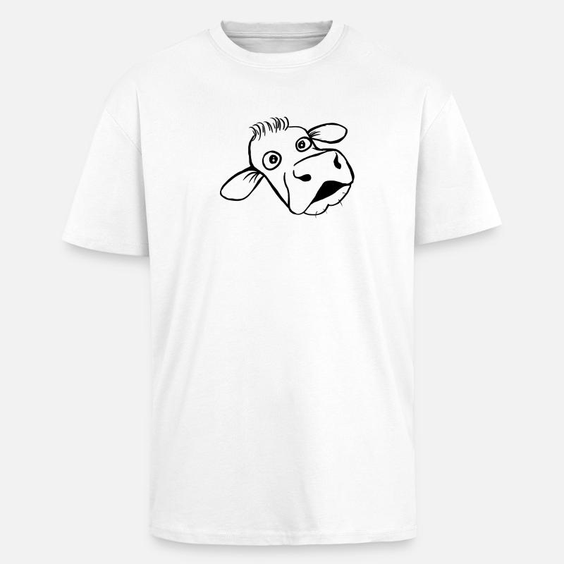 Kuh - Oversized Heavyweight Unisex T-Shirt - Weiß
