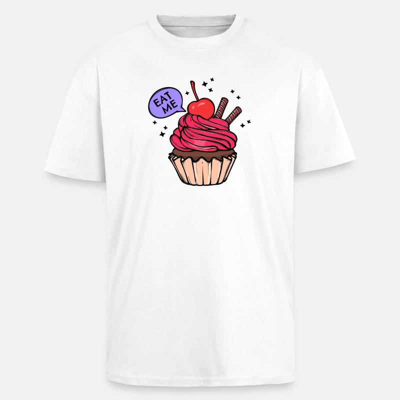 Cupcake Statement Nachspeise Backen Süßigkeiten - Oversized Heavyweight Unisex T-Shirt - Weiß
