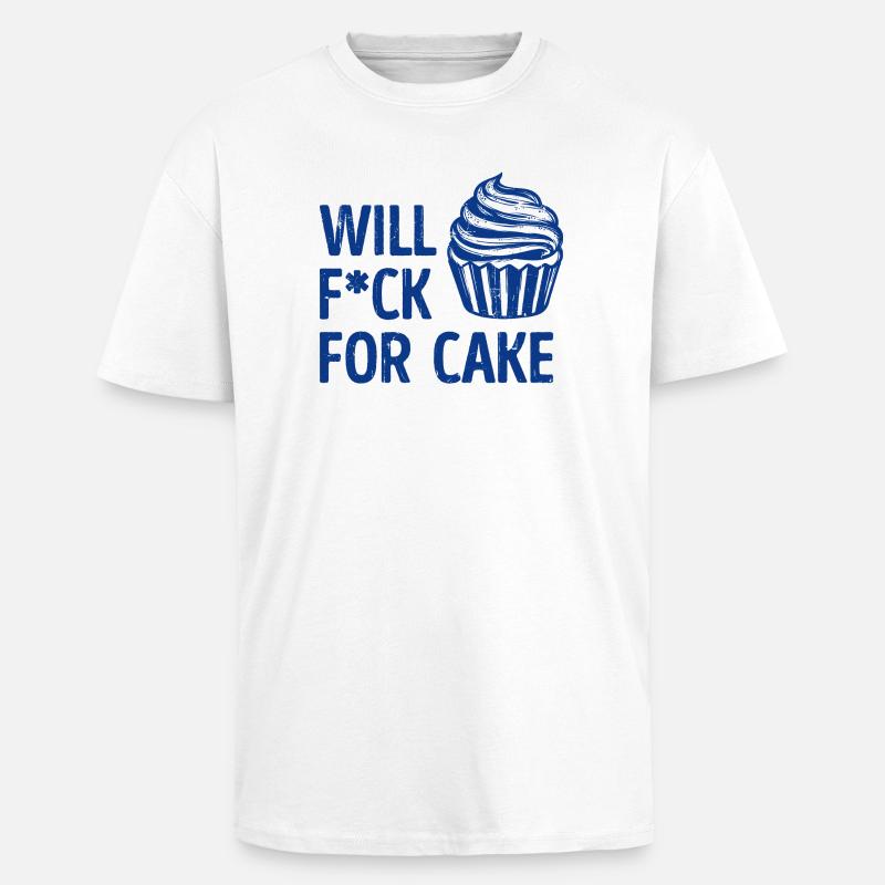 Statement Lecker Cupcake Süßigkeiten Kuchen - Oversized Heavyweight Unisex T-Shirt - Weiß