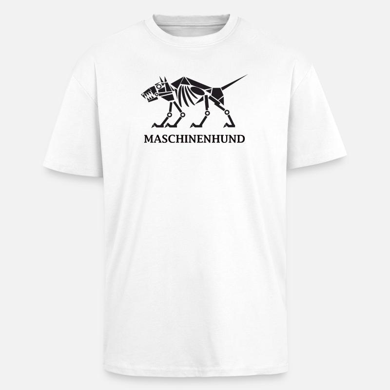 Maschinenhund mit Text - Oversized Heavyweight Unisex T-Shirt - Weiß
