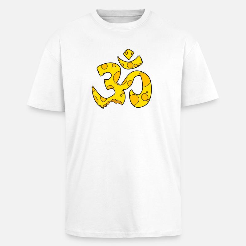 Signe OM fromage - T-shirt unisexe oversize épais - blanc