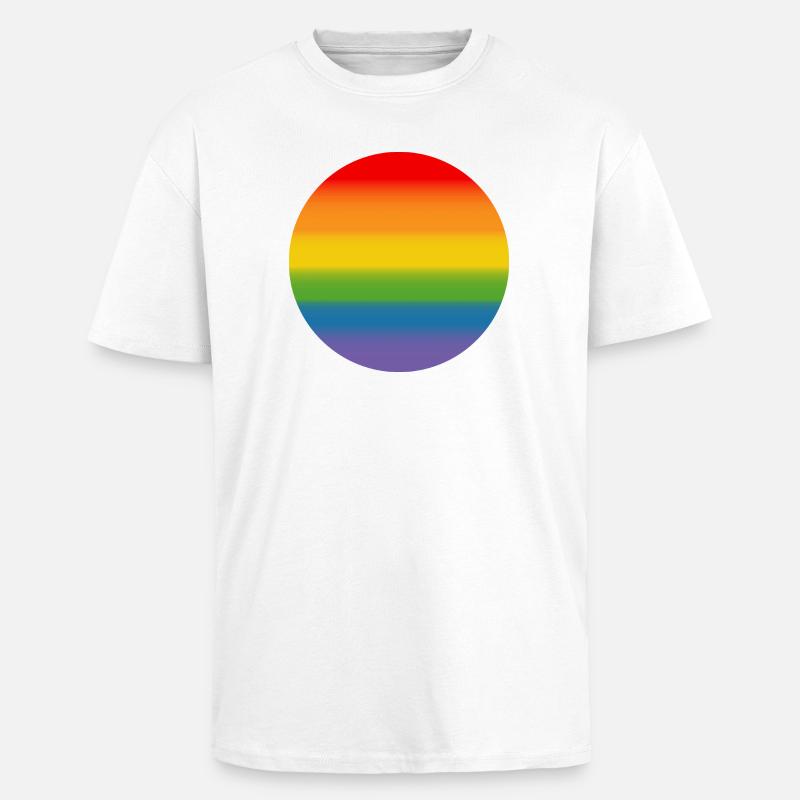 Rainbow Course Round - Unisex Oversized Heavyweight T-shirt - white