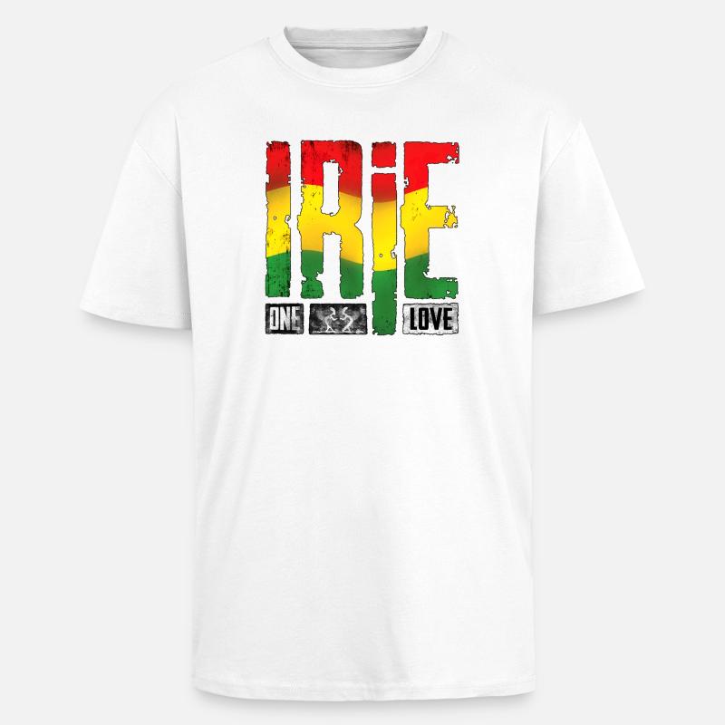 Vibrantes Reggae-Design mit Regenbogenfarben - Oversized Heavyweight Unisex T-Shirt - Weiß