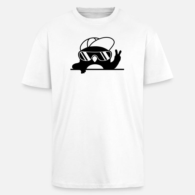Peacezeichen cooler Pinguin Handzeichen - Oversized Heavyweight Unisex T-Shirt - Weiß
