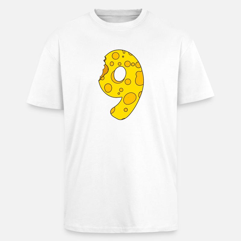Fromage numéro 9 - T-shirt unisexe oversize épais - blanc