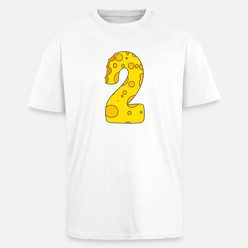 Fromage numéro 2 - T-shirt unisexe oversize épais - blanc