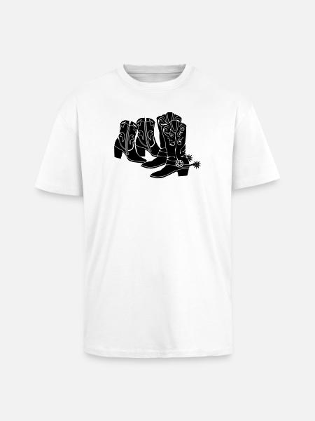 Ladies men western boots - Unisex Oversized Heavyweight T-shirt - white