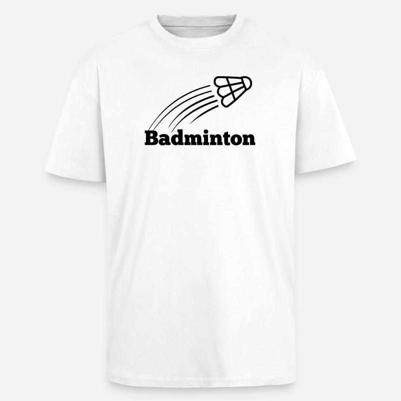 Badmintontext mit hochfliegendem Shuttle - Oversized Heavyweight Unisex T-Shirt - Weiß
