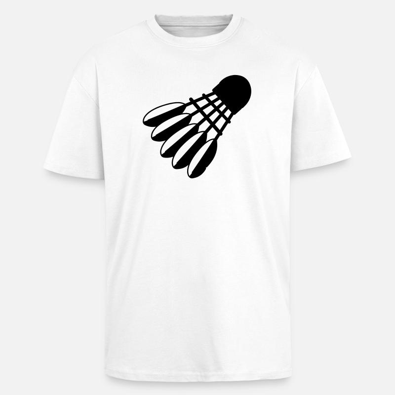 Badminton Shuttle Logo mit Federn - Oversized Heavyweight Unisex T-Shirt - Weiß