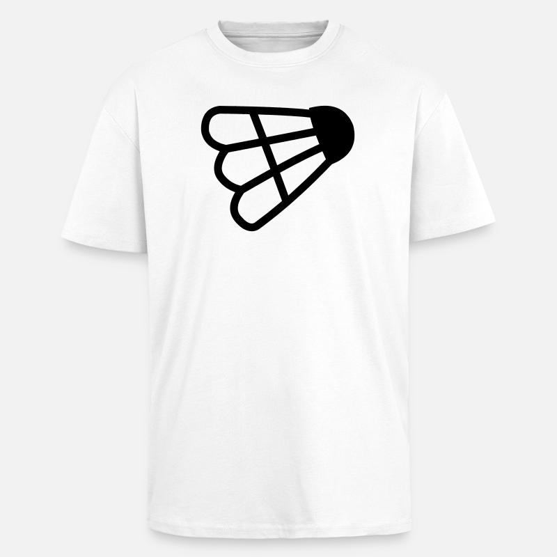 Badminton einfaches Shuttle-Logo - Oversized Heavyweight Unisex T-Shirt - Weiß