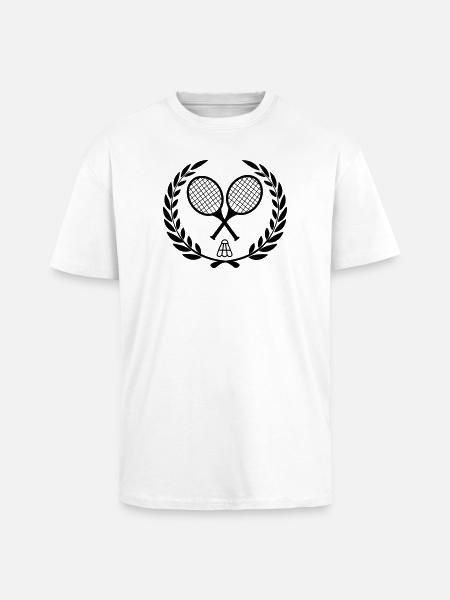 Badminton rackets and shooter - Unisex Oversized Heavyweight T-shirt - white