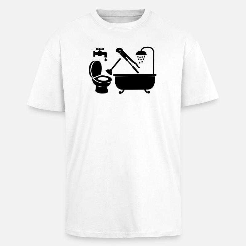 Logo Klempnerfirma - Oversized Heavyweight Unisex T-Shirt - Weiß