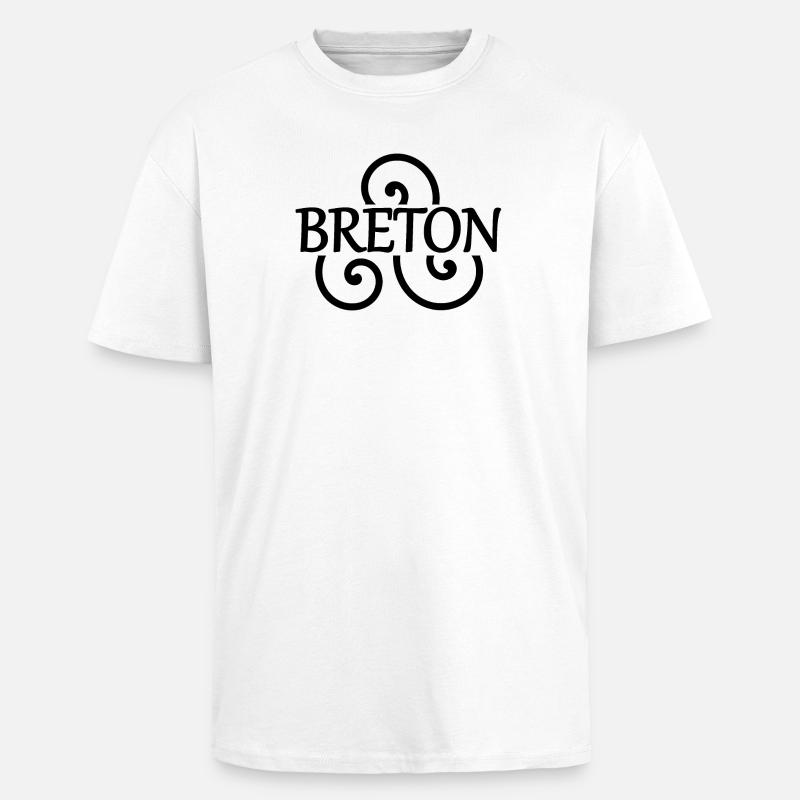 Breton (black) - T-shirt unisexe oversize épais - blanc