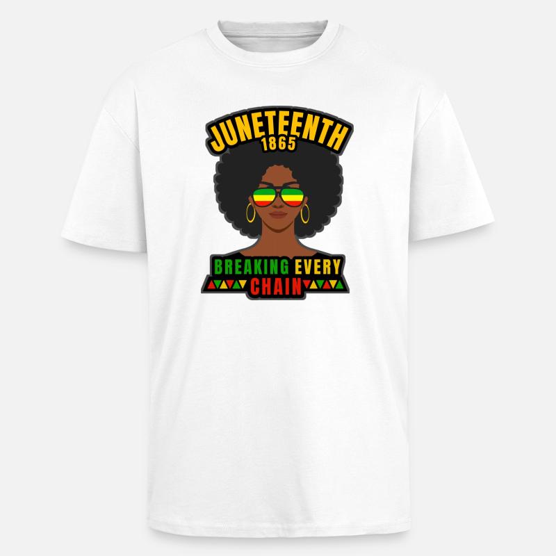 Juneteenth Afro - Oversized Heavyweight Unisex T-Shirt - Weiß