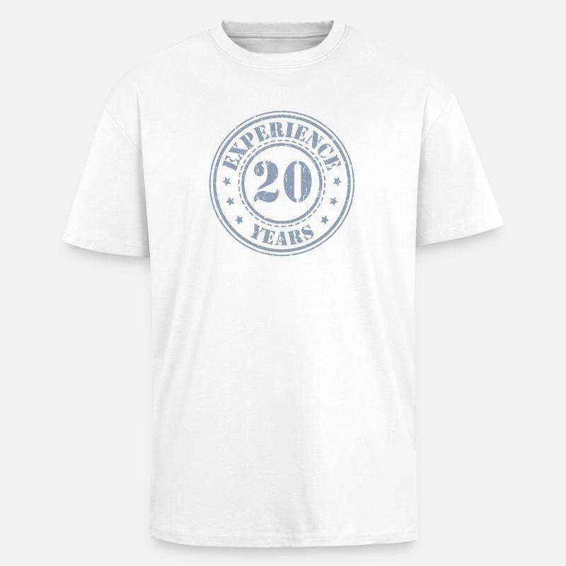 20 ans d’expérience 20 ans - T-shirt unisexe oversize épais - blanc