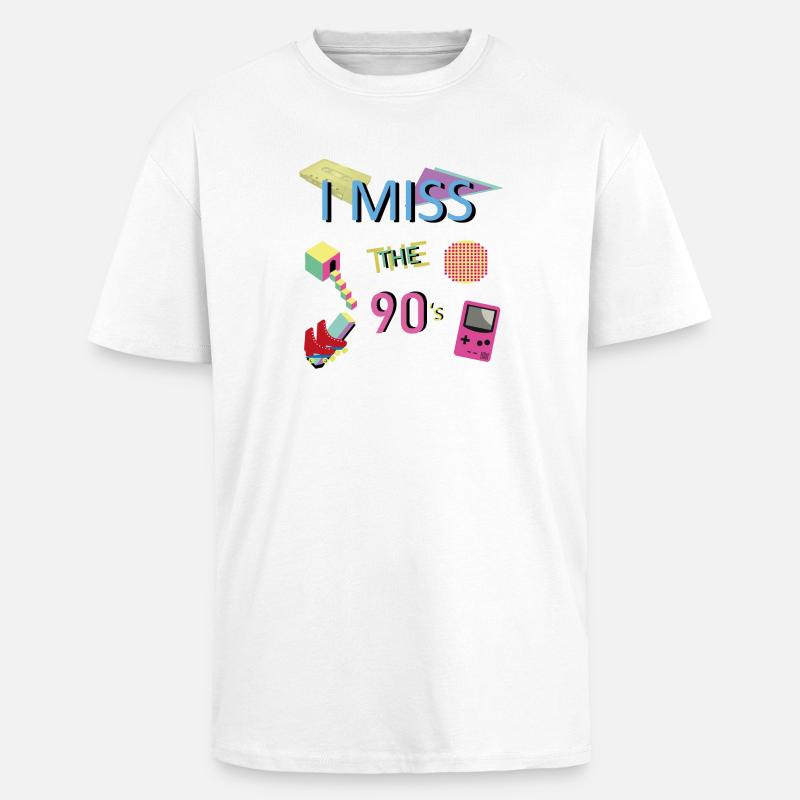 Nostalgic 90s theme - Unisex Oversized Heavyweight T-shirt - white