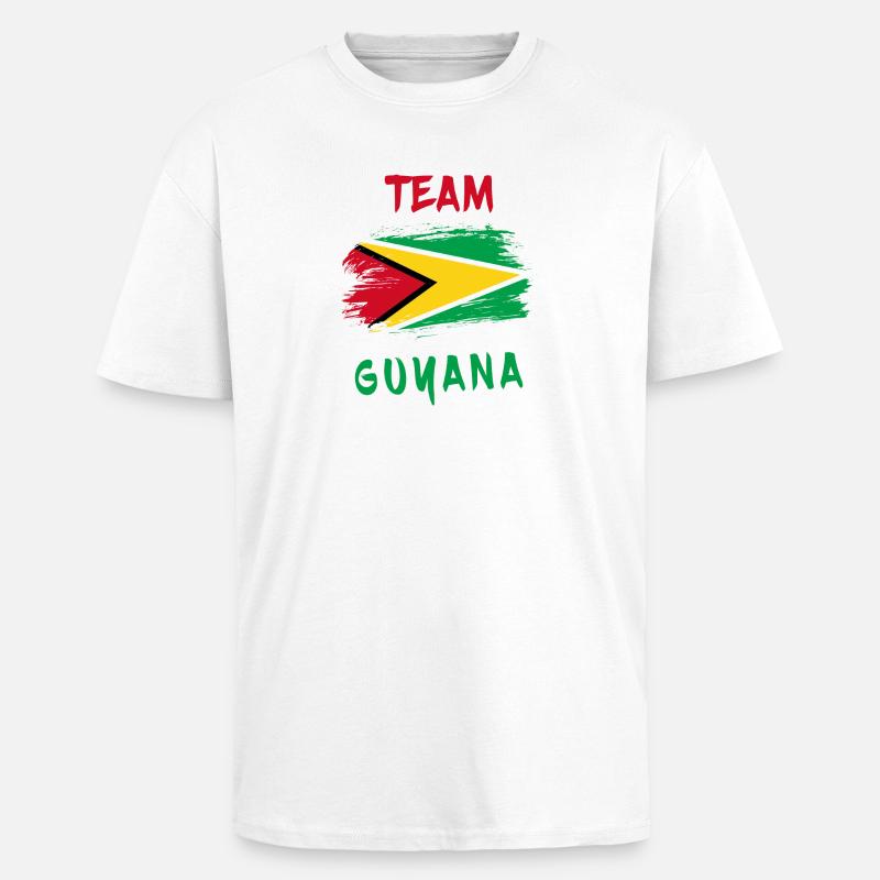 Drapeaux de l'équipe Guyane - T-shirt unisexe oversize épais - blanc