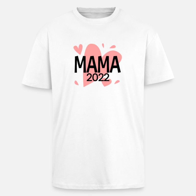 Maman 2022 Mère Grossesse Enceinte - T-shirt unisexe oversize épais - blanc