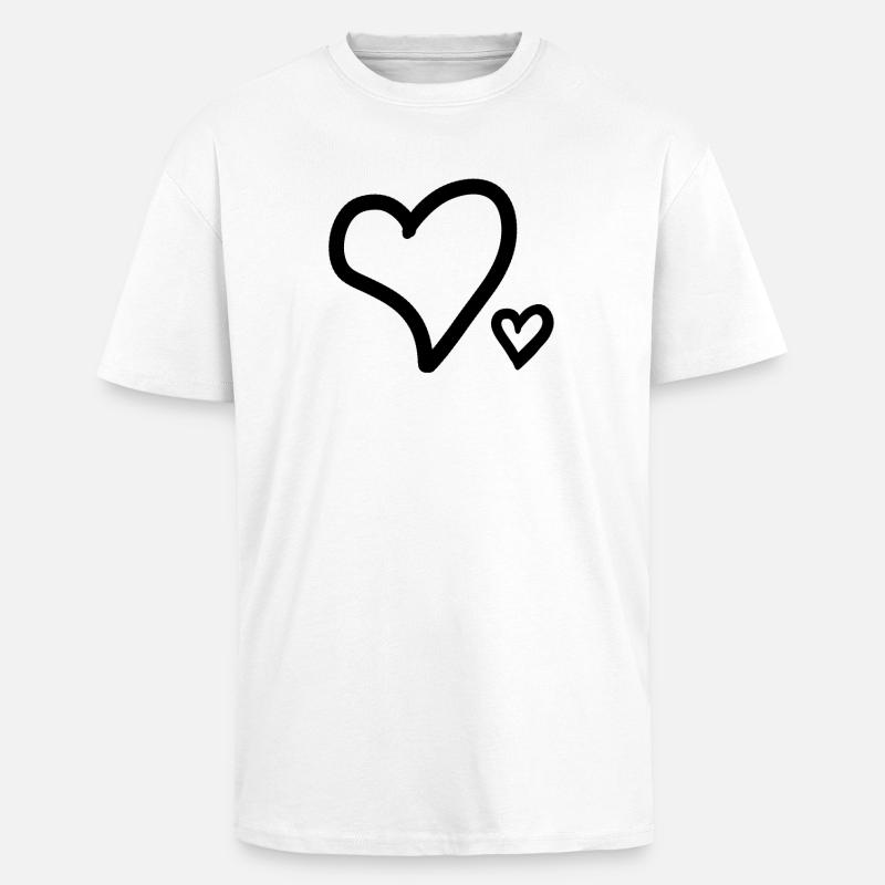 Hjerte hjerter - Unisex oversized heavyweight t-shirt - hvid