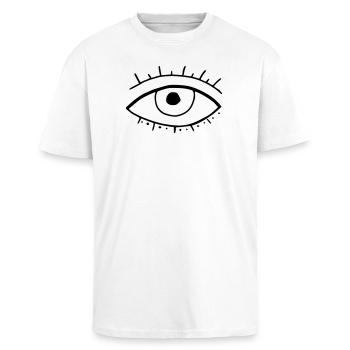 Eye - Unisex Oversized Heavyweight T-shirt - white - Front - Alina (178cm) & Michal (187cm)