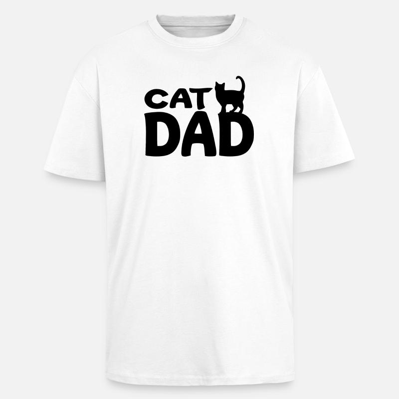 Cat Dad - Unisex Oversized Heavyweight T-shirt - white
