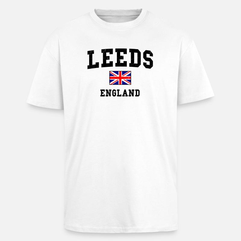 Conception du drapeau de Leeds, Angleterre - T-shirt unisexe oversize épais - blanc