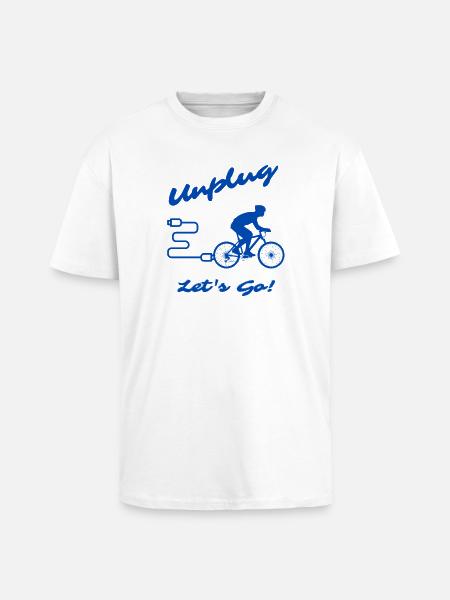 Unplug Let's Go - Oversized Heavyweight Unisex T-Shirt - Weiß